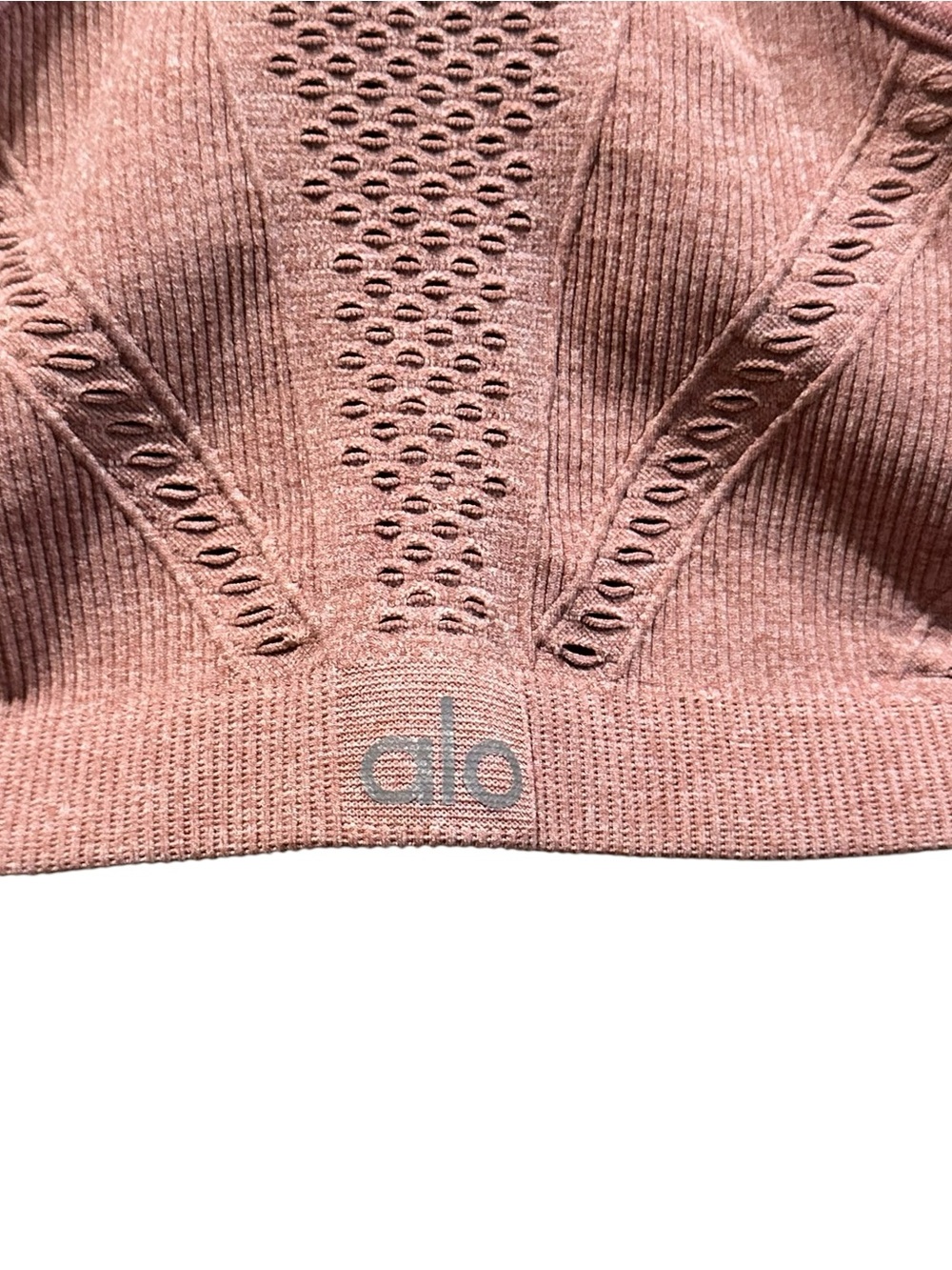 Alo Yoga Lark Crop Top Pink Seamless Racerback Women’s Small - Picture 5 of 6